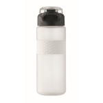 RPET-Flasche mit Klappdeckel und Strohhalm 500 ml farbe weiß-transparent