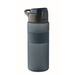 RPET-Flasche mit Klappdeckel und Strohhalm 500 ml farbe marineblau