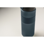 RPET-Flasche mit Klappdeckel und Strohhalm 500 ml farbe marineblau sechstes Detailbild