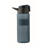 RPET-Flasche mit Klappdeckel und Strohhalm 500 ml farbe marineblau