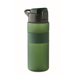 RPET-Flasche mit Klappdeckel und Strohhalm 500 ml farbe dunkelgrün