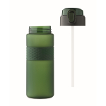 RPET-Flasche mit Klappdeckel und Strohhalm 500 ml farbe dunkelgrün neunte Ansicht