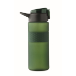 RPET-Flasche mit Klappdeckel und Strohhalm 500 ml farbe dunkelgrün