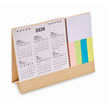 Tischkalender mit Haftnotizen und Notizblock farbe beige