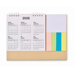 Tischkalender mit Haftnotizen und Notizblock farbe beige dritte Ansicht