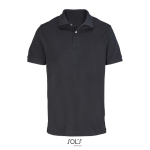 Herren-Polo Baumwolle, kurzarm, 2 Knöpfe farbe schwarz