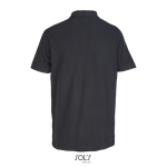 Herren-Polo Baumwolle, kurzarm, 2 Knöpfe farbe schwarz Rückansicht