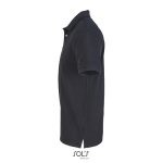 Herren-Polo Baumwolle, kurzarm, 2 Knöpfe farbe schwarz seitliche Ansicht