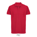 Herren-Polo Baumwolle, kurzarm, 2 Knöpfe farbe rot fünfte Ansicht