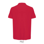 Herren-Polo Baumwolle, kurzarm, 2 Knöpfe farbe rot Rückansicht