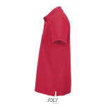 Herren-Polo Baumwolle, kurzarm, 2 Knöpfe farbe rot seitliche Ansicht