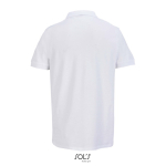 Herren-Polo Baumwolle, kurzarm, 2 Knöpfe farbe weiß Rückansicht