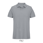 Herren-Polo Baumwolle, kurzarm, 2 Knöpfe farbe grau achte Ansicht