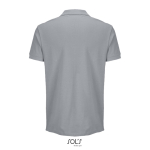 Herren-Polo Baumwolle, kurzarm, 2 Knöpfe farbe grau Rückansicht