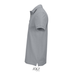 Herren-Polo Baumwolle, kurzarm, 2 Knöpfe farbe grau seitliche Ansicht