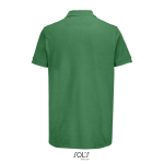 Herren-Polo Baumwolle, kurzarm, 2 Knöpfe farbe grün Rückansicht