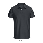 Herren-Polo Baumwolle, kurzarm, 2 Knöpfe farbe dunkelgrau