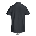 Herren-Polo Baumwolle, kurzarm, 2 Knöpfe farbe dunkelgrau Rückansicht