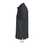 Herren-Polo Baumwolle, kurzarm, 2 Knöpfe farbe dunkelgrau seitliche Ansicht