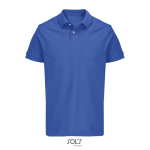Herren-Polo Baumwolle, kurzarm, 2 Knöpfe farbe köngisblau dritte Ansicht