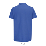 Herren-Polo Baumwolle, kurzarm, 2 Knöpfe farbe köngisblau Rückansicht