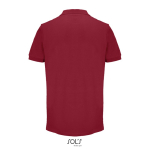Herren-Polo Baumwolle, kurzarm, 2 Knöpfe farbe dunkelrot Rückansicht