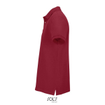 Herren-Polo Baumwolle, kurzarm, 2 Knöpfe farbe dunkelrot seitliche Ansicht