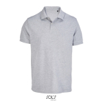 Herren-Polo Baumwolle, kurzarm, 2 Knöpfe farbe hellgrau