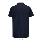 Herren-Polo Baumwolle, kurzarm, 2 Knöpfe farbe marineblau Rückansicht
