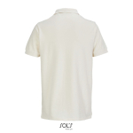 Herren-Polo Baumwolle, kurzarm, 2 Knöpfe farbe natürliche farbe Rückansicht
