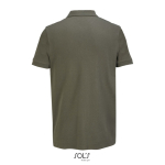 Herren-Polo Baumwolle, kurzarm, 2 Knöpfe farbe militärgrün Rückansicht