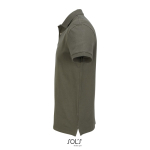 Herren-Polo Baumwolle, kurzarm, 2 Knöpfe farbe militärgrün seitliche Ansicht