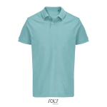 Herren-Polo Baumwolle, kurzarm, 2 Knöpfe farbe hellblau