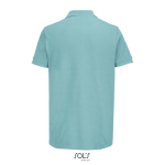 Herren-Polo Baumwolle, kurzarm, 2 Knöpfe farbe hellblau Rückansicht