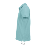 Herren-Polo Baumwolle, kurzarm, 2 Knöpfe farbe hellblau seitliche Ansicht