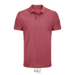 Herren-Polo Baumwolle, kurzarm, 2 Knöpfe farbe korallenrot