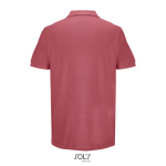 Herren-Polo Baumwolle, kurzarm, 2 Knöpfe farbe korallenrot Rückansicht