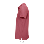 Herren-Polo Baumwolle, kurzarm, 2 Knöpfe farbe korallenrot seitliche Ansicht