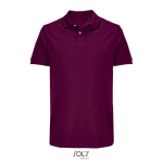 Herren-Polo Baumwolle, kurzarm, 2 Knöpfe farbe granatrot zweite Ansicht