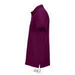 Herren-Polo Baumwolle, kurzarm, 2 Knöpfe farbe granatrot seitliche Ansicht