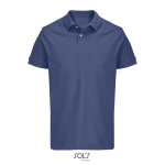 Herren-Polo Baumwolle, kurzarm, 2 Knöpfe farbe jeansblau