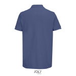 Herren-Polo Baumwolle, kurzarm, 2 Knöpfe farbe jeansblau Rückansicht