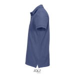 Herren-Polo Baumwolle, kurzarm, 2 Knöpfe farbe jeansblau seitliche Ansicht