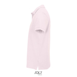 Herren-Polo Baumwolle, kurzarm, 2 Knöpfe farbe pastellrose seitliche Ansicht