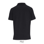 Damen-Polo Baumwolle, kurzarm, 3 Knöpfe farbe schwarz Rückansicht
