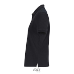 Damen-Polo Baumwolle, kurzarm, 3 Knöpfe farbe schwarz seitliche Ansicht
