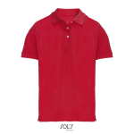 Damen-Polo Baumwolle, kurzarm, 3 Knöpfe farbe rot fünfte Ansicht