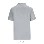 Damen-Polo Baumwolle, kurzarm, 3 Knöpfe farbe grau Rückansicht