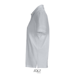 Damen-Polo Baumwolle, kurzarm, 3 Knöpfe farbe grau seitliche Ansicht