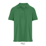 Damen-Polo Baumwolle, kurzarm, 3 Knöpfe farbe grün achte Ansicht